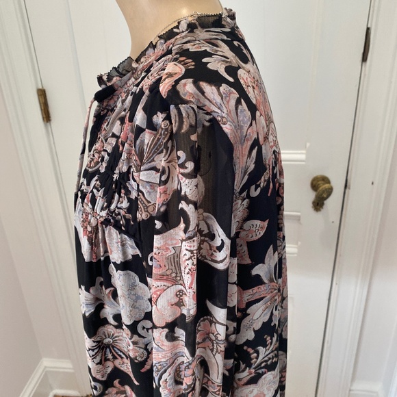 LOFT‎ Floral Black Dress with Lining - Size Small - Picture 9 of 14